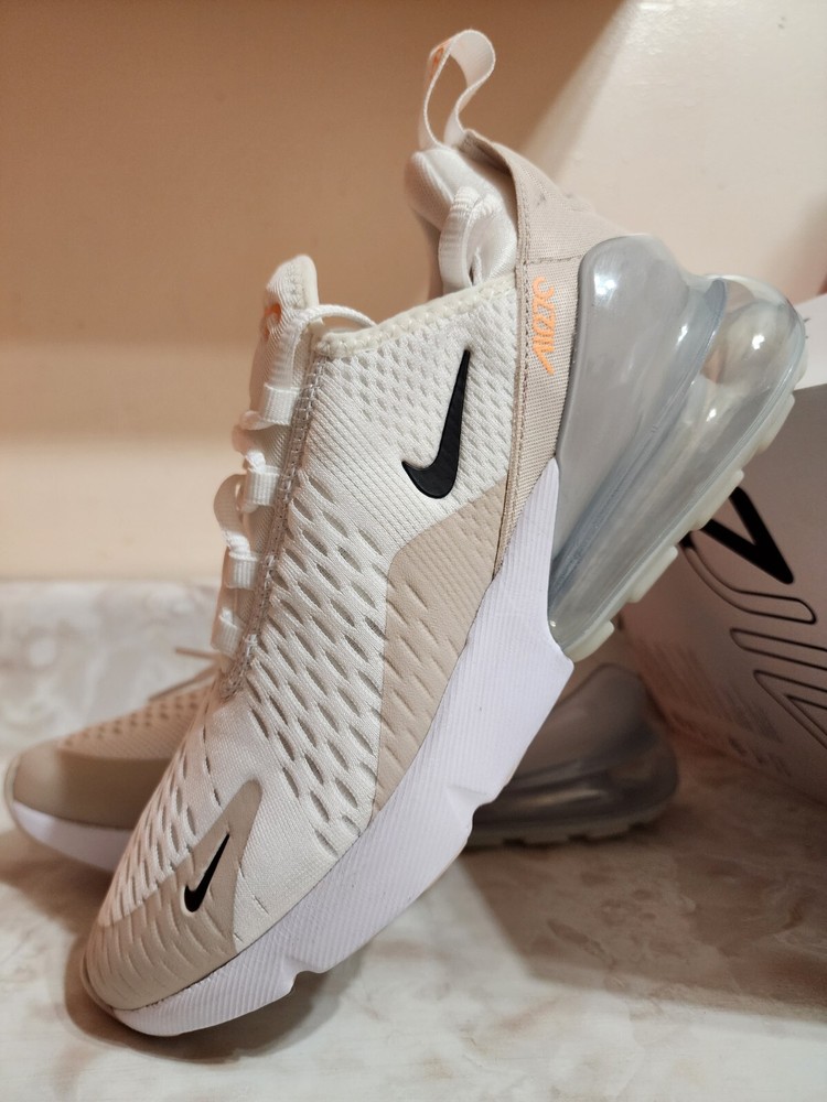 New Nike Air Max 270 Women's Size 7 White Black Desert Sand DH3050-100