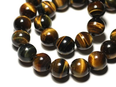 Perle Boule Obsidienne Noire 14 Mm - Gros Trou 3 Mm - Pour Création De Bijoux