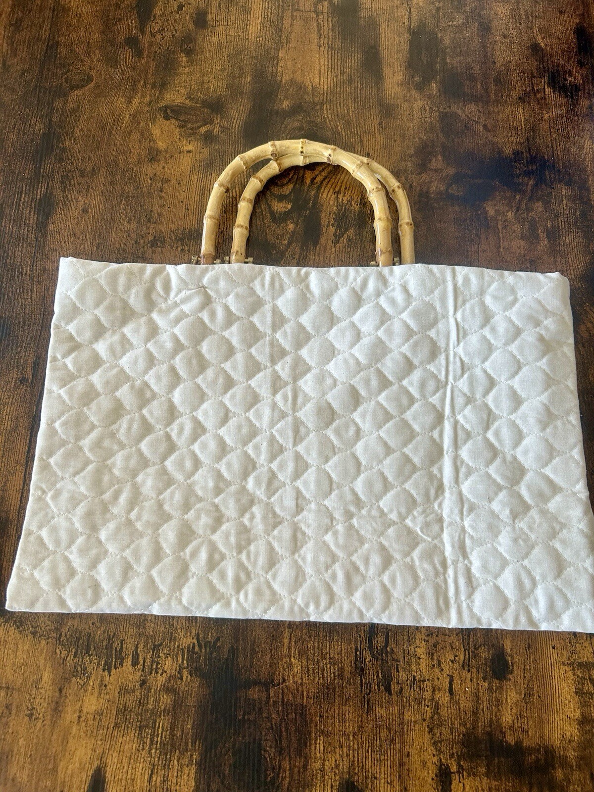 Handmade Cream-Colored Leather Handbag-image