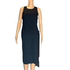 NWT ASOS black backless midi length dress with brass detail US 8