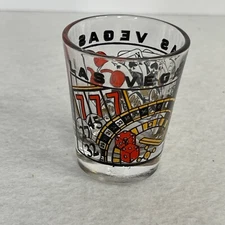 Las Vegas Nevada Shot Glass Roulette Cards Chips and Cards Gambling Capital Luck