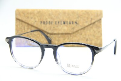 NEW PROOF HEBER BLACK FADE GUNMETAL AUTHENTIC FRAMES EYEGLASSES 51-22