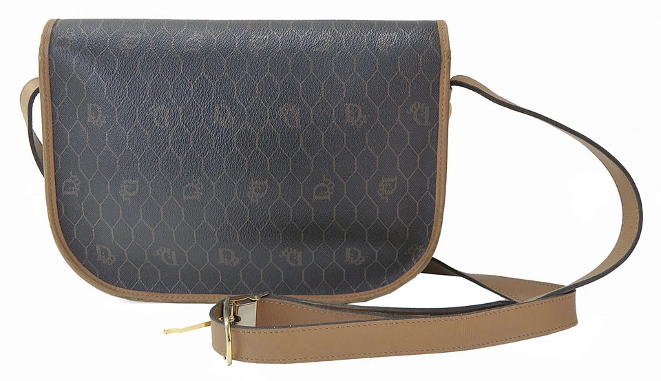 Bolso Bandolera Auténtico CHRISTIAN DIOR Negro PVC Lona y Cuero #52716 Foto 3 de 4