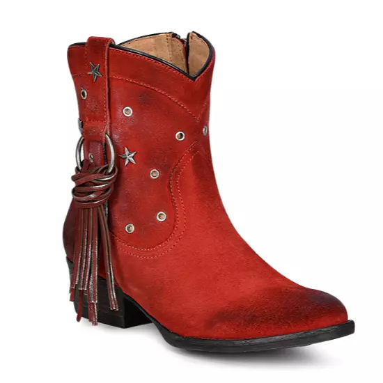 Circle G Red Embroidery Ankle Boots