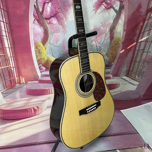 Super Hot Selling Handmade Acoustic Electric Guitar Solid Spruce Abalone Inlay