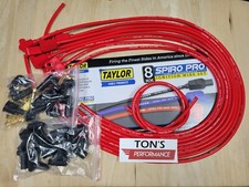 Taylor Spark Plug Wire Set 73251 Spiro Pro 8mm Red 90 Degree Universal 8 Cyl V8