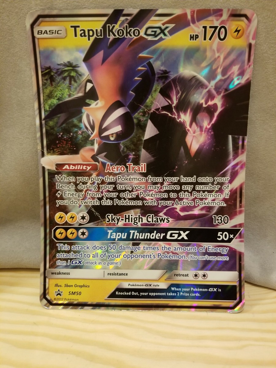 Tapu Koko GX SM50 JUMBO Black Star Promo Pokemon Card | eBay