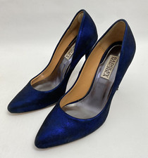 Badgley Mischka Blue Tornasol Pumps Stilettos 6 M Pointed Toe Womens Shoes
