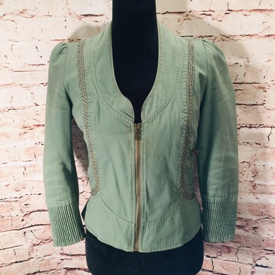 military green denim jacket