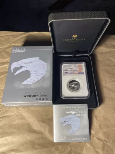 2022 P Australia Silver $1 Wedge-Tailed Eagle UHR FDOI Mercanti PF70 NGC
