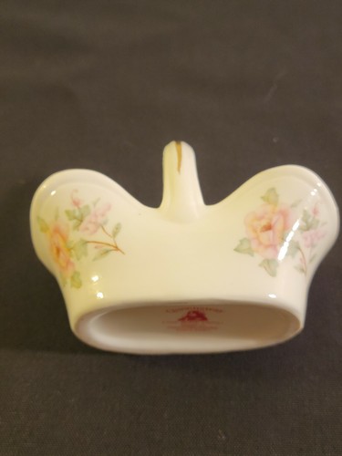Mini canasta de baratija de porcelana Queensway mango rosa floral Staffordshire Inglaterra - Imagen 11 de 12