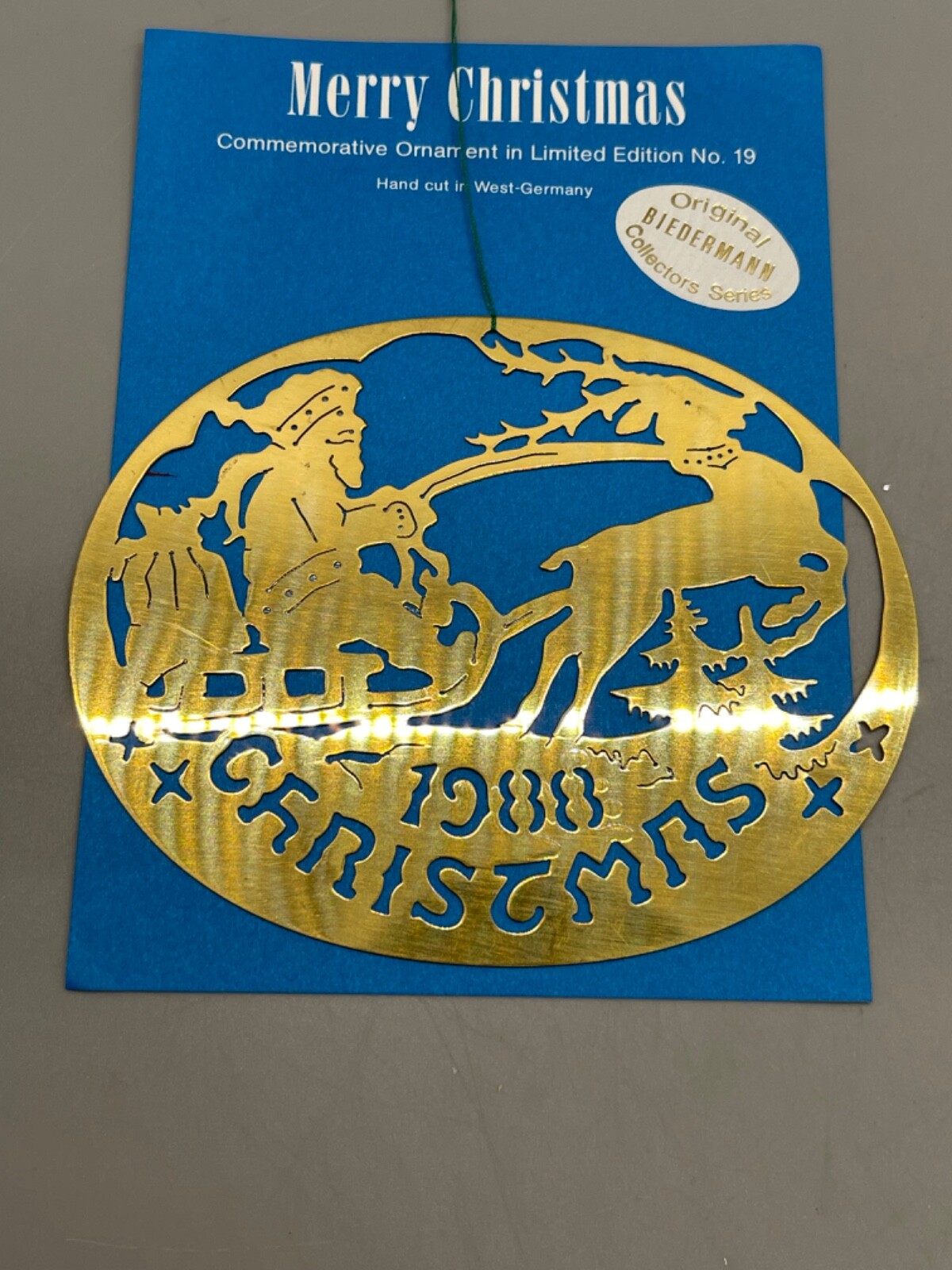 VINTAGE BIEDERMANN MERRY CHRISTMAS ORNAMENT 1988 BRASS WEST GERMANY eBay