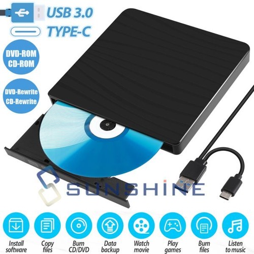 Unidad de CD DVD Externa Grabadora de Reproductor USB Portatil Para Computadora - 第 8/51 張圖片