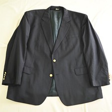 Jos A Bank 52R Navy Blue Gold Button 100 Wool Blazer Jacket Sport Coat