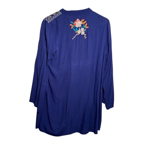 Blusa Luna Moon Para Mujer Pequeña Cuello en V Popover Bordada Floral Top - Imagen 5 de 11