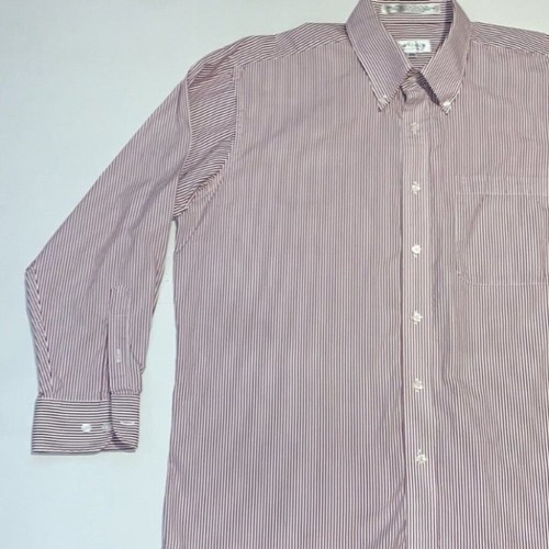 van Heusen white/red stripe button down shirt US Neck size 16.5 32x33 - Picture 4 of 8