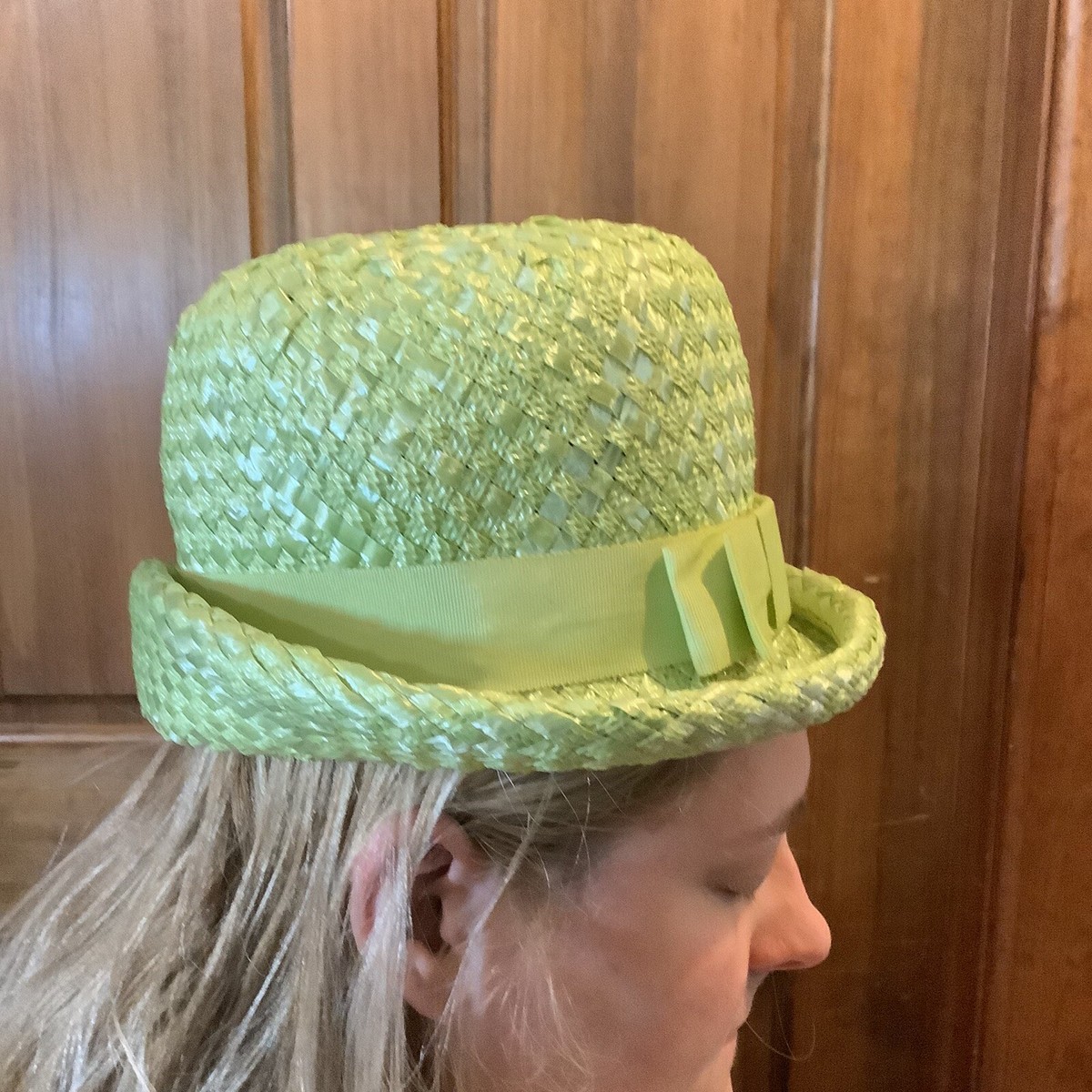 Vintage mint green woven ladies Straw Hat | eBay display picture 1