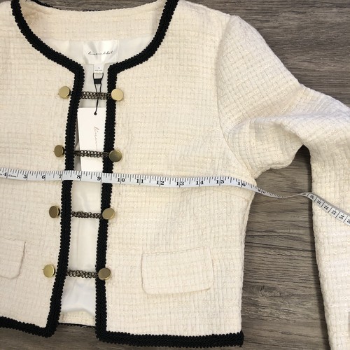 Giacca REVOLVE Line & Dot avorio Avery cropped catena impreziosita taglia S top NUOVO - Foto 12 di 13