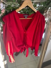 Red Blouse/ Shirt Primark Size 12 Textured Sa...