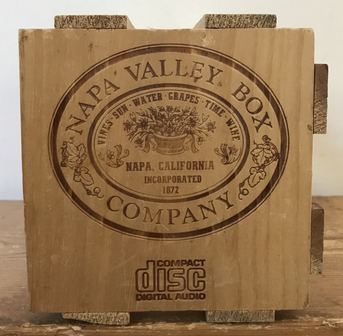 Napa Valley Box Company Wooden Wine Crate CD Organizer Storage