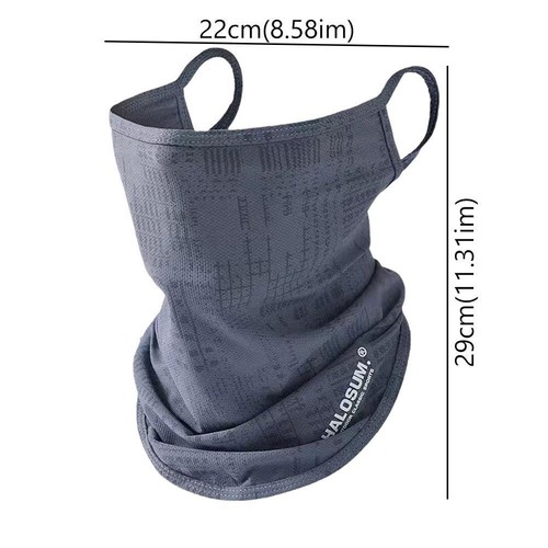 Ice Silk Cycling Bandana Mesh Face Cover Half Mask Hang-Ear Ice Silk Neck S O2R2 - Picture 9 of 27