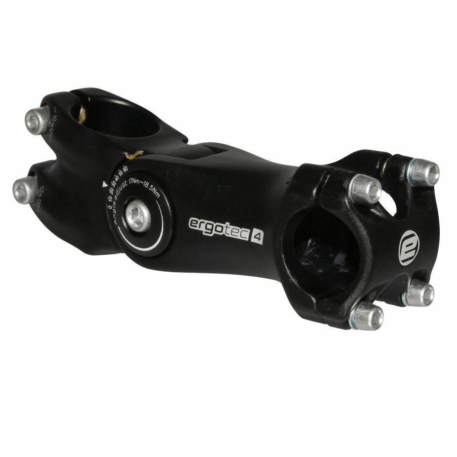 Potence VTT réglable Ergotec Octopus en alu noir 25.4 x 105 mm pour pivot 1"1/8