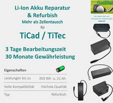 Zellentausch (PLUS) und Reparatur von Golf Trolley Li-Ion Akku f&uuml;r TiCad TiTec