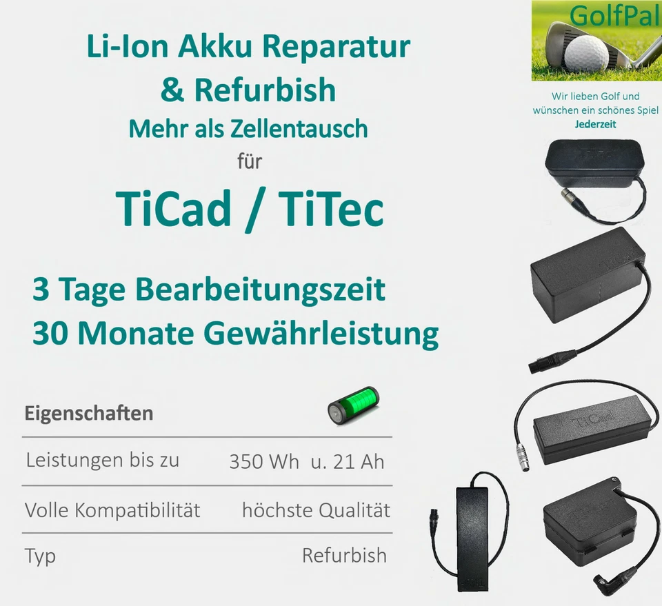 Zellentausch (PLUS) und Reparatur von Golf Trolley Li-Ion Akku für TiCad TiTec - Bild 1 von 1