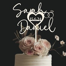 Cake Topper Matrimonio Personalizzato in Legno - Decorazione Torta Matrimonio - Topper