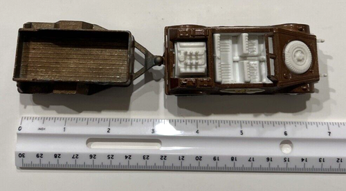 VINTAGE TOOTSIETOY KUBELWAGEN + TRAILER Military Brown Metal Diecast CHICAGO Toy - Picture 20 of 20