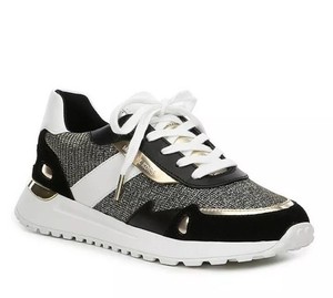 michael kors black leather trainers