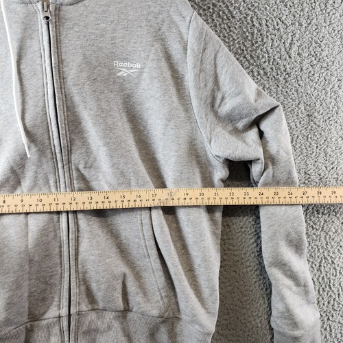 Reebok Plus French Terry Zip-Front Hoodie Women's 1X/16W Medium Grey Heather - 第 5/16 張圖片