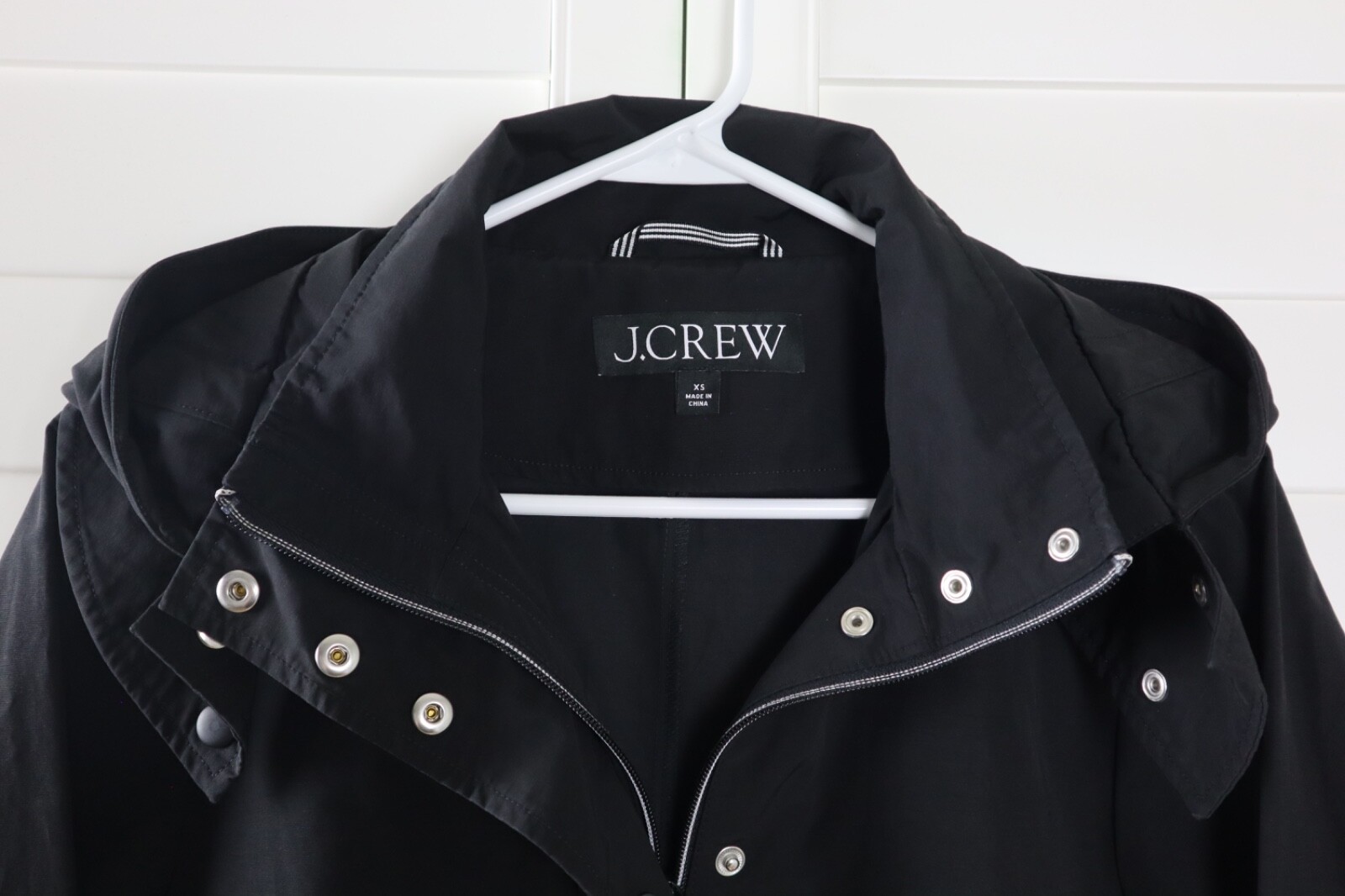 J.CREW $138 Perfect Solid Black Ligthweight Hoode… - image 7