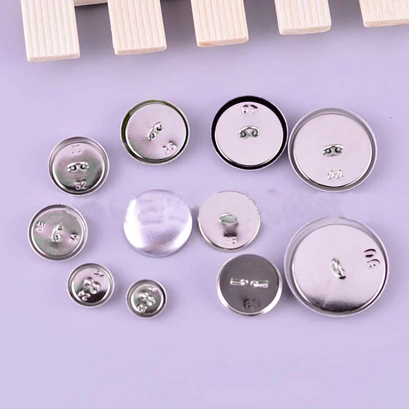 100 Pcs Cover Button Kit DIY Handmade Fabric Round Covered Cloth Metal Craft - Image 2 of 3