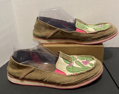 ARIAT Cruiser Slip-On Shoes Cactus Print Women's 10 B Suede/Leather