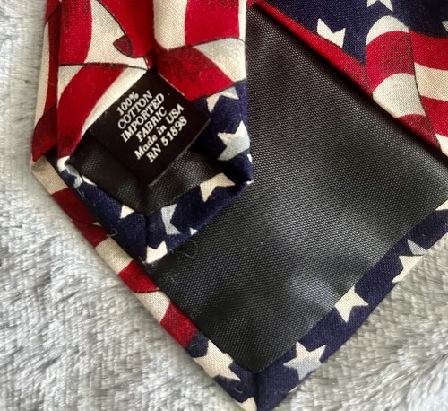 Beans McGee American Flag Necktie Patriotic Made In USA - Picture 3 of 3