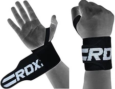 RDX Weight Lifting Wrist Strap Elasticated Gym Wraps Bodybuilding Grip Support