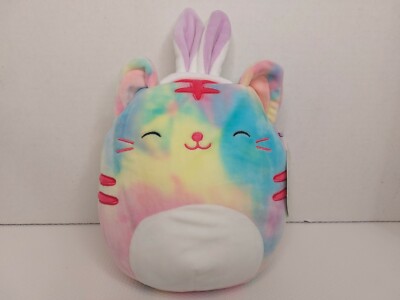 (Rare) Squishmallow Easter 2020 8  Rainbow Cat with Bunny Ears