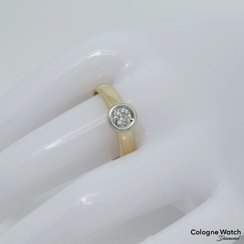 Ring Solitärring mit ca. 0,25ct I-IF Brillant in 585/14K Weiß-/Gelbgold Gr. 56 - Bild 2 von 6
