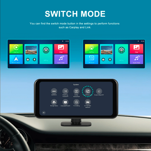 6.25in Car DVR Dash Cam Monitor 4K Wireless Carplay Android Auto W/Rear Camera - Picture 19 of 24