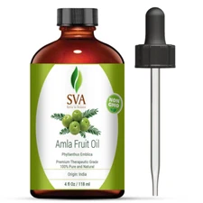 TRY ME👌 SVA Organics 100% Pure& Natural Amla Oil 4oz Dropper Authentic&Premium 
