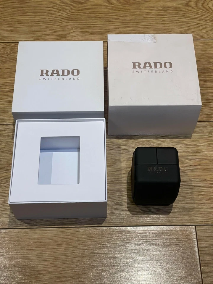 Genuine Original Rado Swiss White Black Watch Travel Box Case Complete - Image 2 of 4