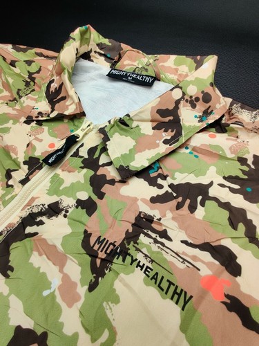 Mighty Healthy Men's Medium Multi-Color Green/Brown Camo Windbreaker Jacket - 第 3/8 張圖片