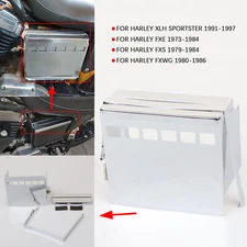 Battery Cover Kit Chrome Slotted For Harley XLH Sportster 1991-1997 FXWG FXE FXS