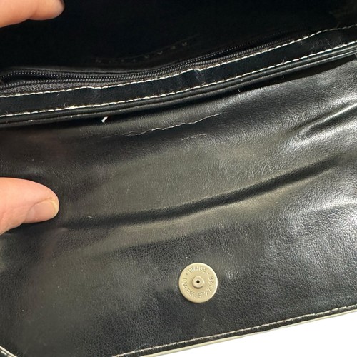 Vintage Y2K Kenneth Cole Black Mini Shoulder Bag Retro 1990s Clutch Satchel - Picture 4 of 5