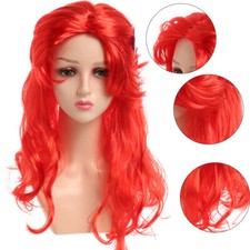 Princess Little Mermaid Ariel Red Wig Long Curly for Kids Children Women Gifts.