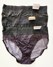 3 Warner's Lace Hi Cut Panty 5109 Multi Sz 7/L - NWT