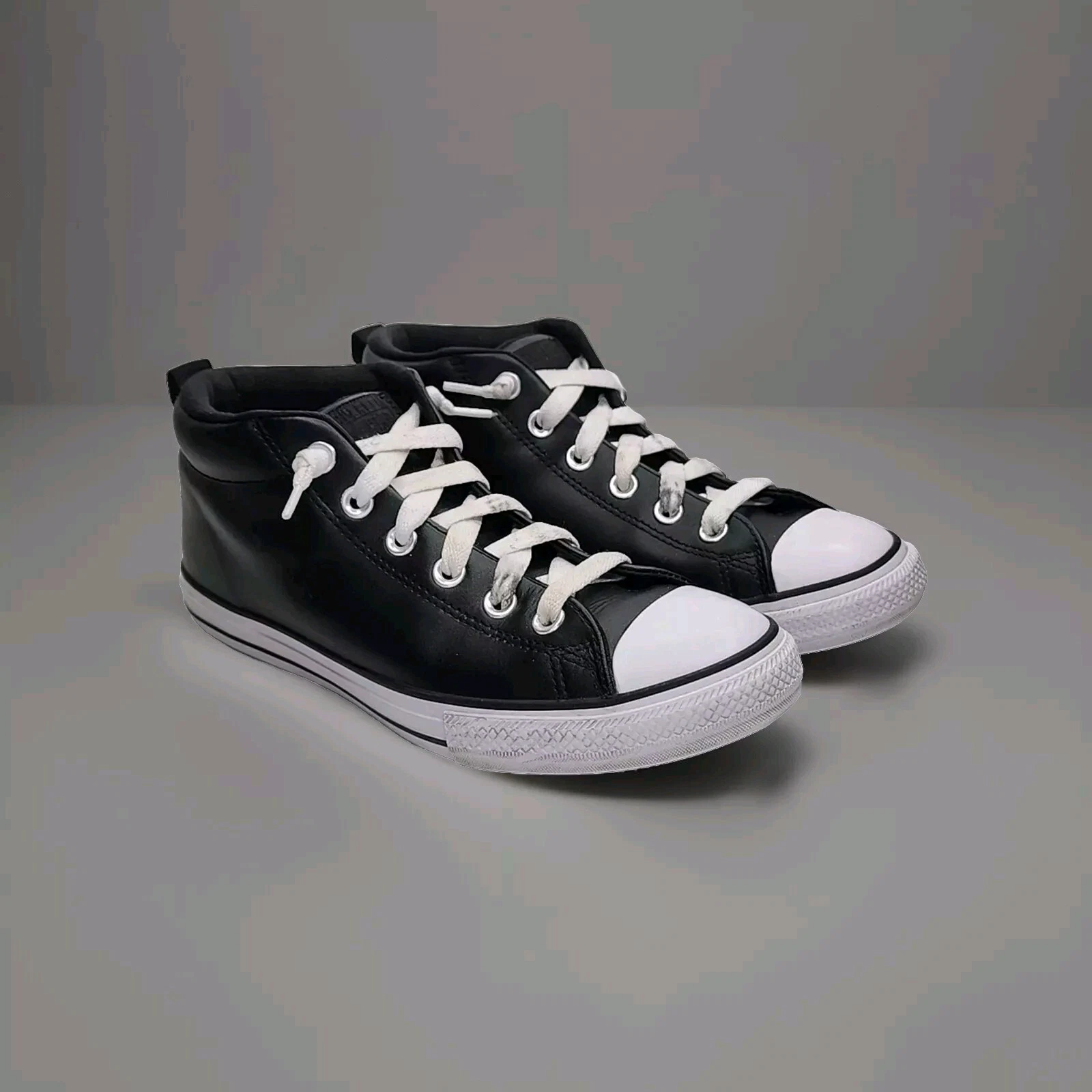 Converse CT All Star Street 663835C scarpe sneakers in pelle nera junior 6