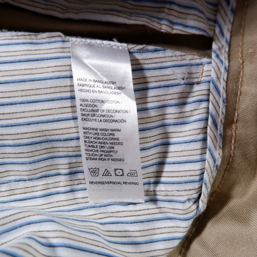 IZOD Brown Tan Flat Front Cotton Khakis Chinos Mens Pants 29x32 - Picture 5 of 8