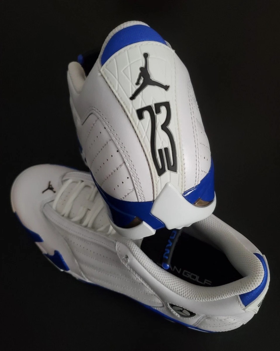 Size 9 - Nike Air Jordan 14 Retro Golf White Hyper Royal  display picture 2